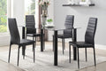 Modern Style Black Metal Finish Side Chairs 2Pc Set Faux Leather Upholstery Contemporary Dining Room Furniture Black Dining Room Contemporary,Modern Side Chair Metal