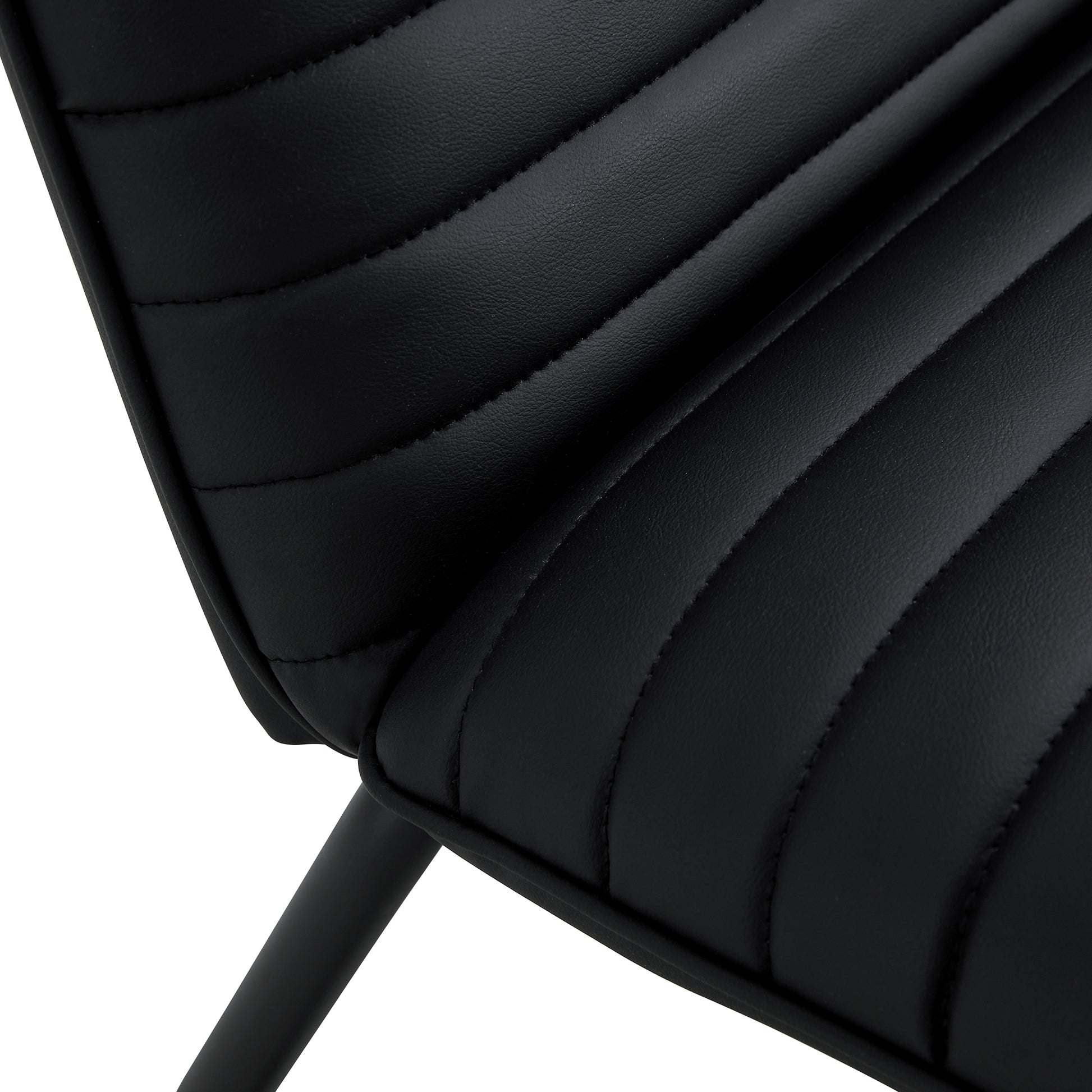 Black Minimalist Armless Sofa Chair With Pu Backrest, Paired With Black Metal Legs, Suitable For Offices, Restaurants, Kitchens, And Bedrooms Black Metal