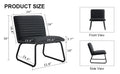 Black Minimalist Armless Sofa Chair With Pu Backrest, Paired With Black Metal Legs, Suitable For Offices, Restaurants, Kitchens, And Bedrooms Black Metal