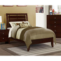 Rich Merlot Slatted Twin Panel Bed Twin Brown Wood Bedroom Transitional Kids Wood