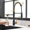 Purifier Kitchen Faucet Drinking Water Faucet, Pull Down Water Filter Kitchen Sink Faucets Black And Nickel Gold Black Gold Kitchen Contemporary Ceramic Brass