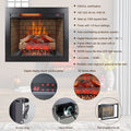 28Inch Infrared Electric Fireplace Insert, Touch Panel Home Decor Heater, Smokeless Firebox With Trim Kit Powder Coated Electric Antique Black Vent Free Primary Living Space Yes Insert Tempered Glass Sheet Metal Plastic Electric