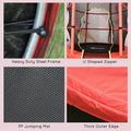 5Ft Kids Trampoline With Enclosure Net, Springless Design, Safety Pad And Steel Frame For Indoor Outdoor, Toddler Round Bouncer For Age 3 To 6 Years Red Brick Red Metal