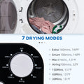 Homcom Portable Clothes Dryer, 120V 1300W Compact Laundry Dryer With Intelligent Drying, 3.2 Cu.Ft Stainless Steel Drum, Front Load Electric Dryer For Apartments, Dorms, Rvs, White White Stainless Steel