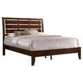 Rich Merlot Slatted Full Panel Bed Full Brown Wood Bedroom Transitional Kids Wood