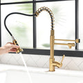 Purifier Kitchen Faucet Drinking Water Faucet, Pull Down Water Filter Kitchen Sink Faucets Black And Nickel Gold Gold Kitchen Contemporary Ceramic Brass