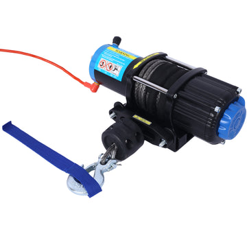 4500 Lb Winch Atv Utv Electric Winch,12V Waterproof Winch Synthetic Rope Trailer Electric Winch With Wired Remote And Wireless Remote For Atv Utv Towing,Boat,Off Road Black Steel