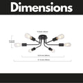 Modern Sputnik Chandelier 6 Light Semi Flush Mount Ceiling Lighting Cotemporary Industrial Brushed Nickel Ceiling Fixture Black Metal
