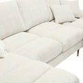 United Modern Large Chenille Fabric U Shape Sectional Sofa Beige Chenille