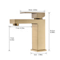 Gold Bathroom Faucet, Brushed Gold Faucet For Bathroom Sink, Gold Single Hole Bathroom Faucet Modern Single Handle Vanity Basin Faucet Bathroom Joystick Geometric One Brushed Gold Side Sprayer Deck Mounted Cartridge Valve Single Hole Faucets Gold