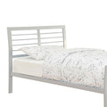 Silver Full Metal Bed Box Spring Not Required Full Silver Metal Bedroom Contemporary,Modern Kids Metal