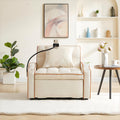 3 In 1 Sofa Bed, Convertible Sleeper Chair Sofa Bed Adjustable Pull Out Sleeper Chair Bed Multi Pockets Folding Sofa Bed For Living Room Bedroom Small Space Beige Velvet 1 Seat