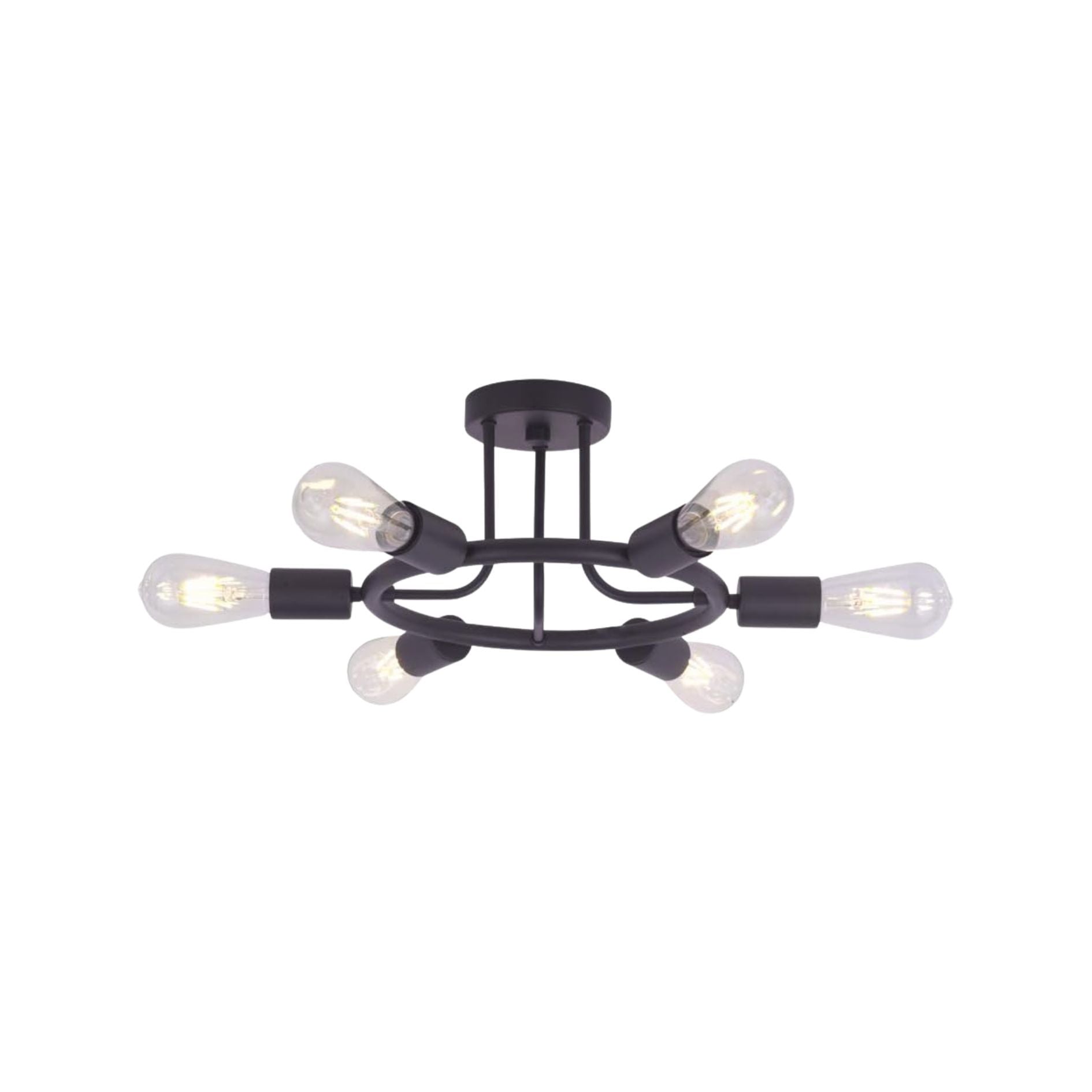 6 Light Modern Sputnik Lights Semi Flush Mount Ceiling Light Oil Rubbed Bronze Finished Oil Rubbed Bronze Metal