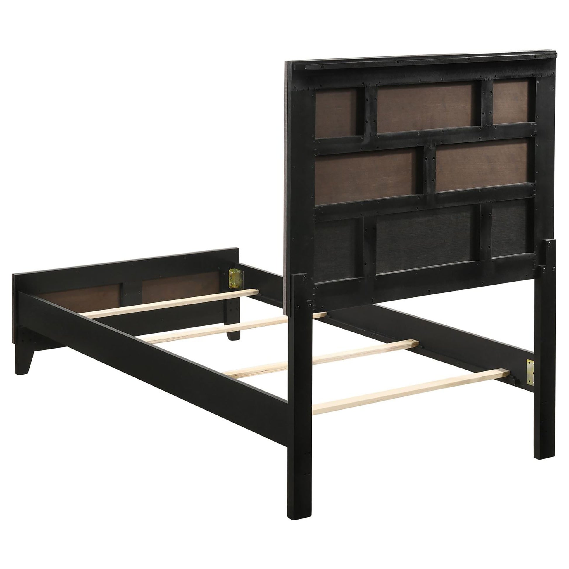 Grey Oak Twin Panel Bed Box Spring Required Twin Grey Wood Bedroom Transitional Kids Wood