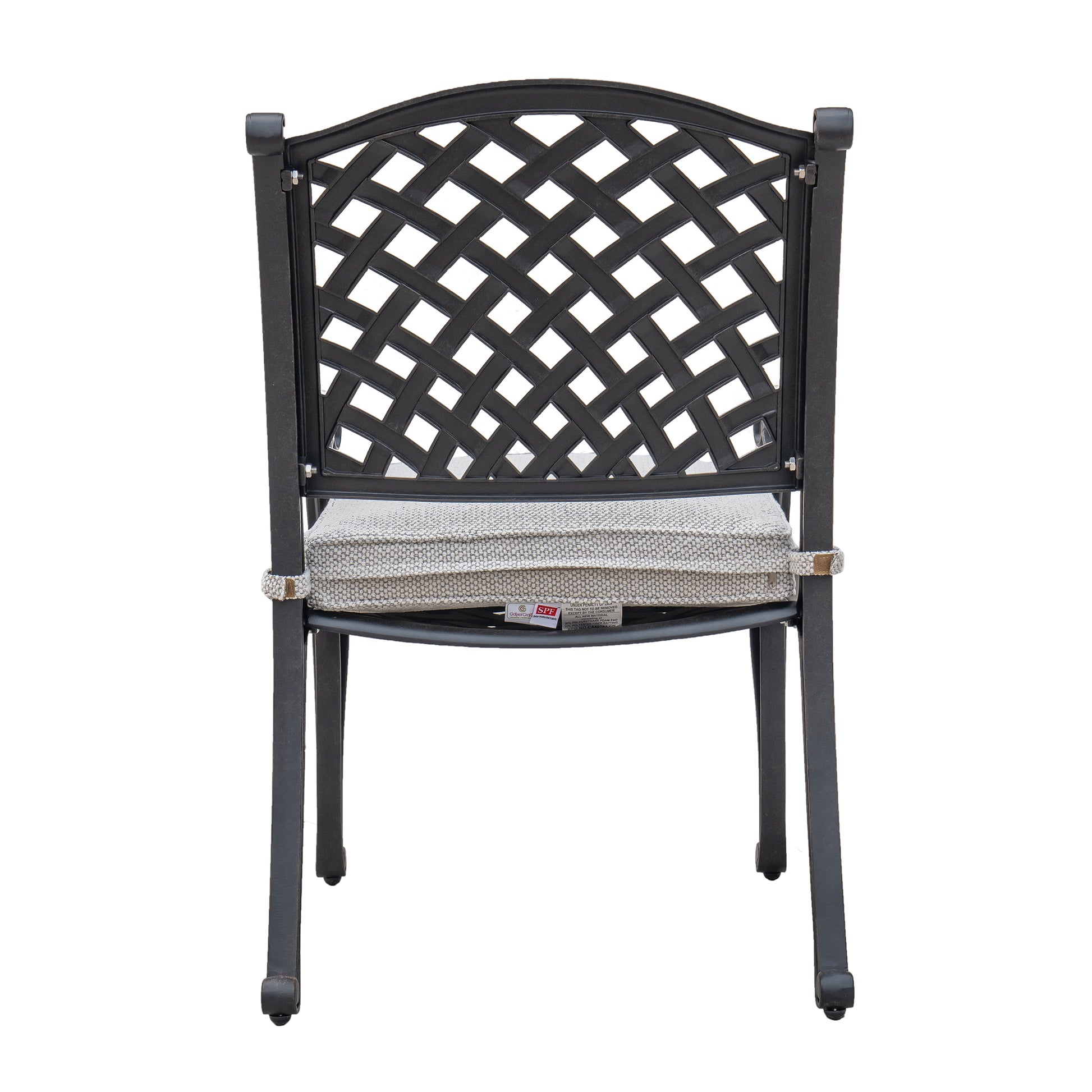 Outdoor Dining Chair With Cushion, Sandstorm Antique Gray Aluminium