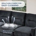 Couch Comfortable Sectional Couches And Sofas For Living Room Bedroom Office Small Space Black Wood Primary Living Space Soft Rubberwood Velvet 3 Seat