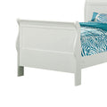 White Panel Sleigh Twin Bed Box Spring Required Twin White Wood Bedroom Traditional Kids Wood