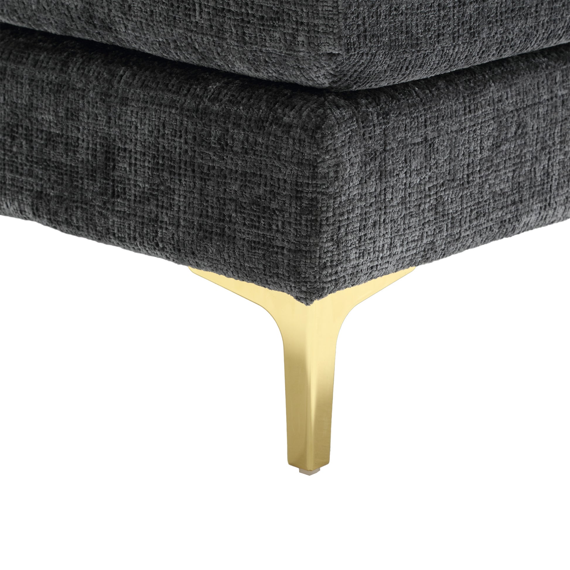 United Modern Large Chenille Fabric U Shape Sectional Sofa Gray Chenille