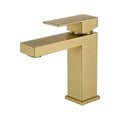 Gold Bathroom Faucet, Brushed Gold Faucet For Bathroom Sink, Gold Single Hole Bathroom Faucet Modern Single Handle Vanity Basin Faucet Bathroom Joystick Geometric One Brushed Gold Side Sprayer Deck Mounted Cartridge Valve Single Hole Faucets Gold