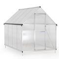 6X8 Ft Polycarbonate Greenhouse, Outdoor Walk In Green House With Vent Window, Hinged Door, Rain Gutter, Heavy Duty Aluminum Hot House For Backyard Garden Natural Aluminium