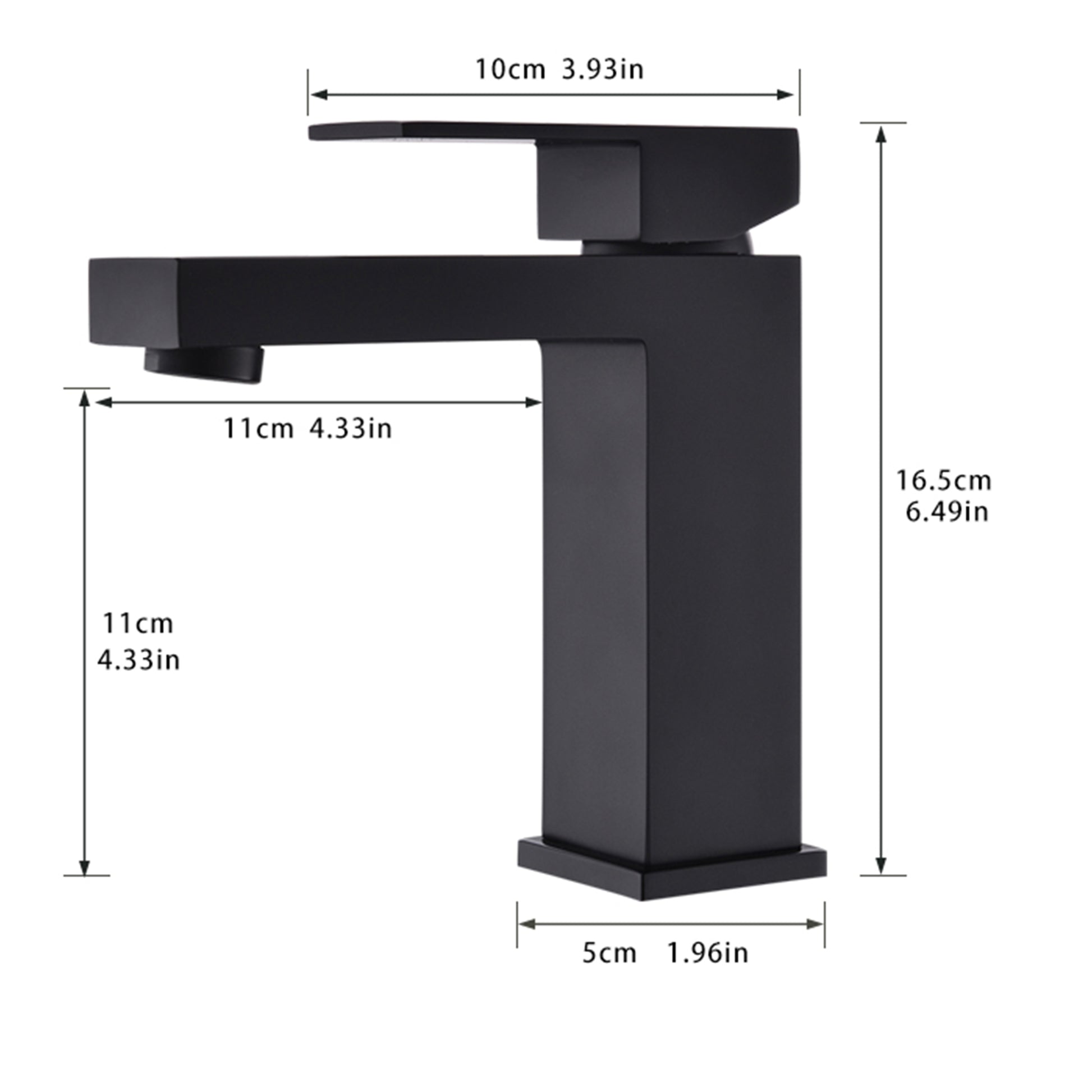 Black Bathroom Faucet, Brushed Black Faucet For Bathroom Sink, Black Single Hole Bathroom Faucet Modern Single Handle Vanity Basin Faucet Bathroom Joystick Geometric One Black Side Sprayer Deck Mounted Cartridge Valve Single Hole Faucets Matte Black