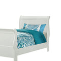 White Panel Sleigh Twin Bed Box Spring Required Twin White Wood Bedroom Traditional Kids Wood