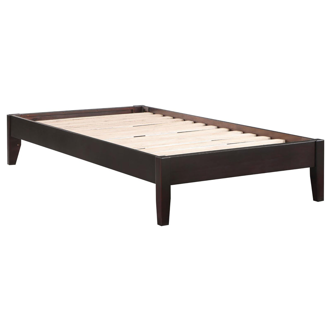 Cappuccino Queen Platform Bed Twin Brown Wood Bedroom Transitional Pine Bed Frame Wood