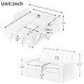 Convertible Soft Cushion Sofa Pull Bed ,For Two People To Sit On Beige Polyester