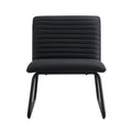 Black Minimalist Armless Sofa Chair With Pu Backrest, Paired With Black Metal Legs, Suitable For Offices, Restaurants, Kitchens, And Bedrooms Black Metal