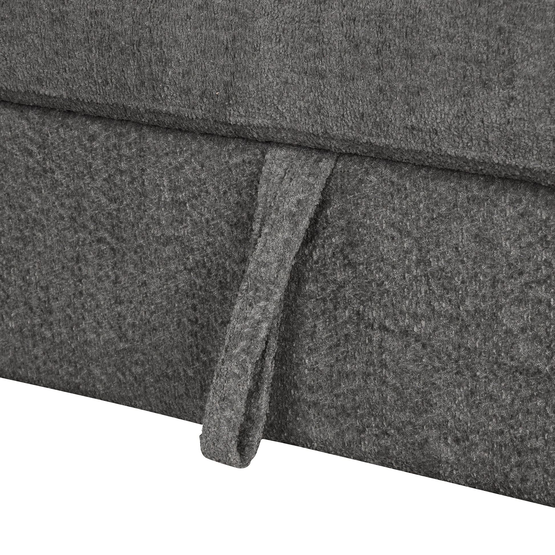 87.7" Convertible Sleeper, Sectional Pull Out Sofa Bed With Storage Ottoman, 2 Throw Pillows, 2 Stools, Wireless Charger And Two Hidden Usb Ports For Living Room, Dark Gray Dark Gray Chenille 4 Seat