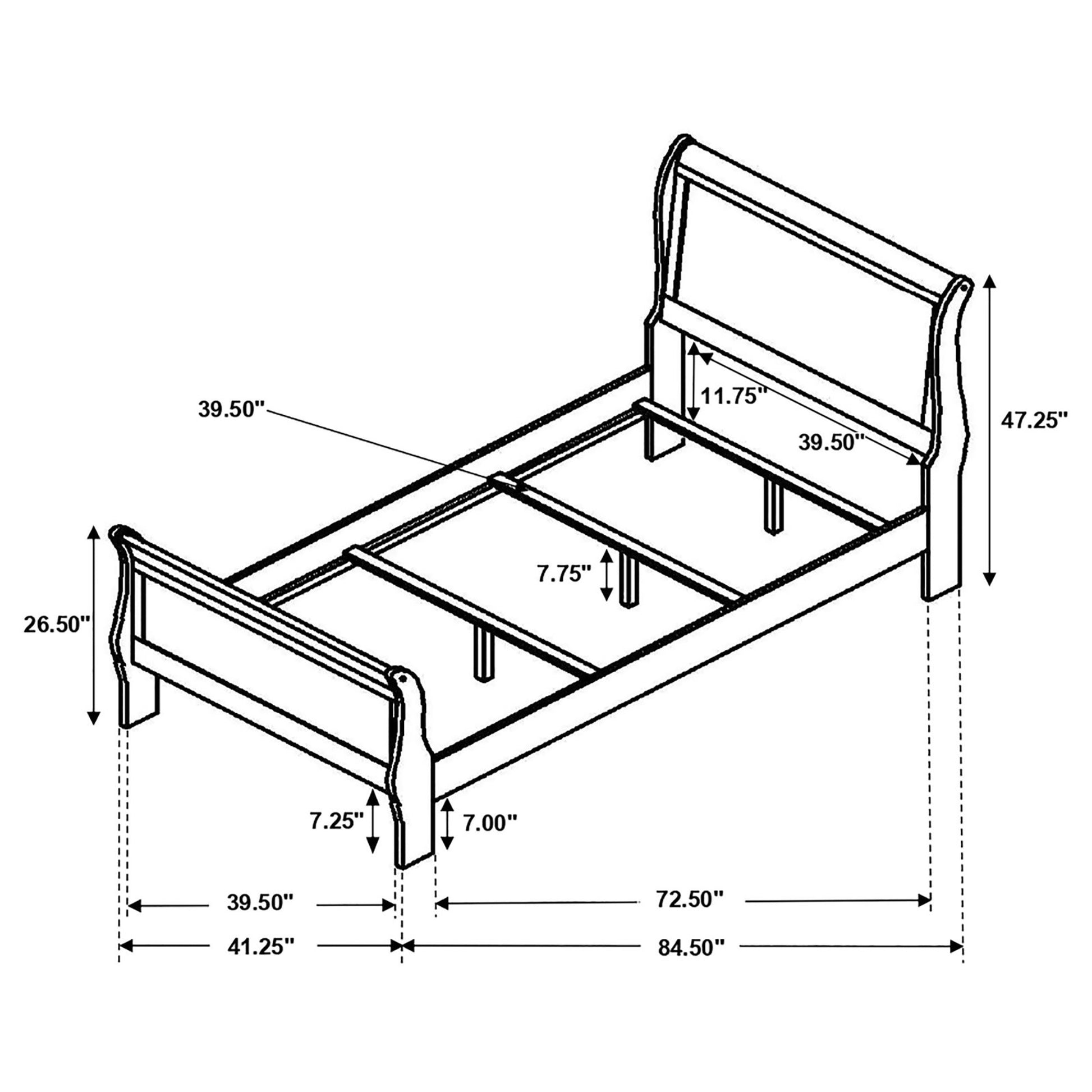 Cappuccino Twin Sleigh Bed Box Spring Required Twin Brown Wood Bedroom Traditional Rubberwood Kids Wood