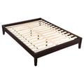 Cappuccino Full Platform Bed Box Spring Not Required Full Brown Wood Bedroom Transitional Rubberwood Bed Frame Wood