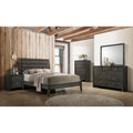 Mod Grey Slat Back Queen Panel Bed Box Spring Required Queen Grey Wood Gray Bedroom Transitional Rubberwood Panel Wood