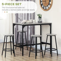 Homcom 5 Piece Counter Height Bar Table Set, Rustic 43.25
