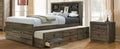 2 Pieces Bedroom Sets Farmhouse Style Full Size Bookcase Captain Bed And Nightstand, Rustic Brown Full Rustic Brown Bed Included,Nightstand Included Plywood
