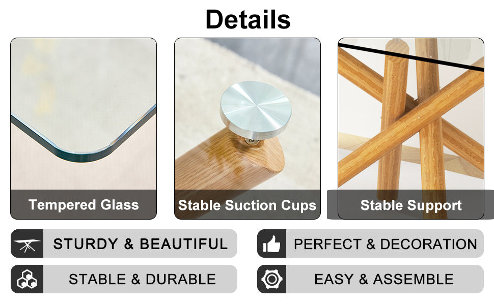 A Table With Four Chairs. Glass Dining Table With 0.39 "Tempered Glass Tabletop And Wooden Metal Legs. Pu Leather High Backrest Cushioned Side Chair With C Shaped Chrome Metal Legs. Transparent Glass