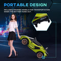 Aosom Lamborghini Sian Licensed Kids Ride On Car, 12V Battery Powered Electric Sports Car Toy With Remote Control, Horn, Music, & Headlights For 3 5 Years Old Green Green Steel