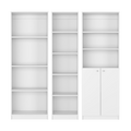 Simla 3 Piece Living Room Set With 3 Bookcases, White White Particle Board Engineered Wood