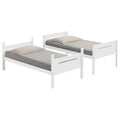 White Twin Twin Bunk Bed With Built In Ladder Twin White Wood White Bedroom Transitional Rubberwood Bunk Wood