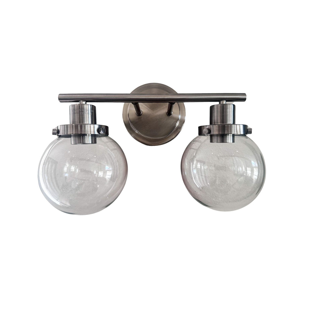 Bathroom Vanity Light Fixtures, 2 Light Black Wall Sconce Lighting Wall Lamp With Clear Glass Shade, Vintage Wall Mounted Lights Bathroom Lights For Mirror, Living Room, Bedroom, Hallway, Porch Black And Silver Metal