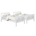 White Slatted Headboard Twin Twin Bunk Bed Twin White Wood White Bedroom Transitional Pine Kids Wood