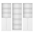 Salina 3 Piece Living Room Set With 3 Bookcases, White White Particle Board Engineered Wood