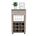 Margh Bar Cart Drawer, Light Gray Gray Particle Board Particle Board