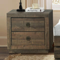 2 Pieces Bedroom Sets Farmhouse Style Full Size Bookcase Captain Bed And Nightstand, Rustic Brown Full Rustic Brown Bed Included,Nightstand Included Plywood