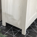Kleankin Modern Bathroom Sink Cabinet, Floor Standing Under Sink Cabinet, Freestanding Storage Cupboard With Adjustable Shelf, Double Doors, Antique White White Particle Board