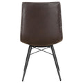 Brown And Gunmetal Back Dining Chairs Set Of 4 Brown Dining Room Industrial Side Chair Tufted Back Upholstered