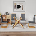 A Table With Four Chairs. Glass Dining Table With 0.39 