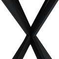31.5'' Modern Round Dining Table With Crossed Legs, Black Occasional Table, Two Piece Detachable Table Top, Matte Finish Iron Legs Black Mdf Metal
