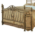 Antique Brushed Gold Metalwork Headboard And Footboard Queen Gold Bedroom Traditional Metal