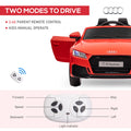 Aosom 6V Kids Electric Ride On Car, Licensed Audi Tt Rs With Suspension System And Remote Control, Horn, 5 Songs, Lights, Mp3 Player, Red Red Steel